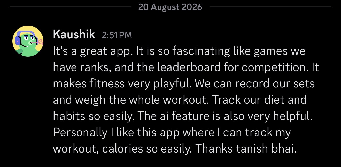 Kaushik testimonial, full message